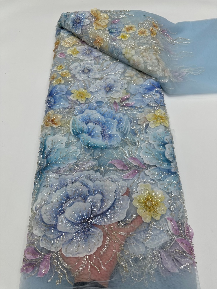 French Mesh Beaded Lace Fabric - Glitter Tablecloth 评论和价格