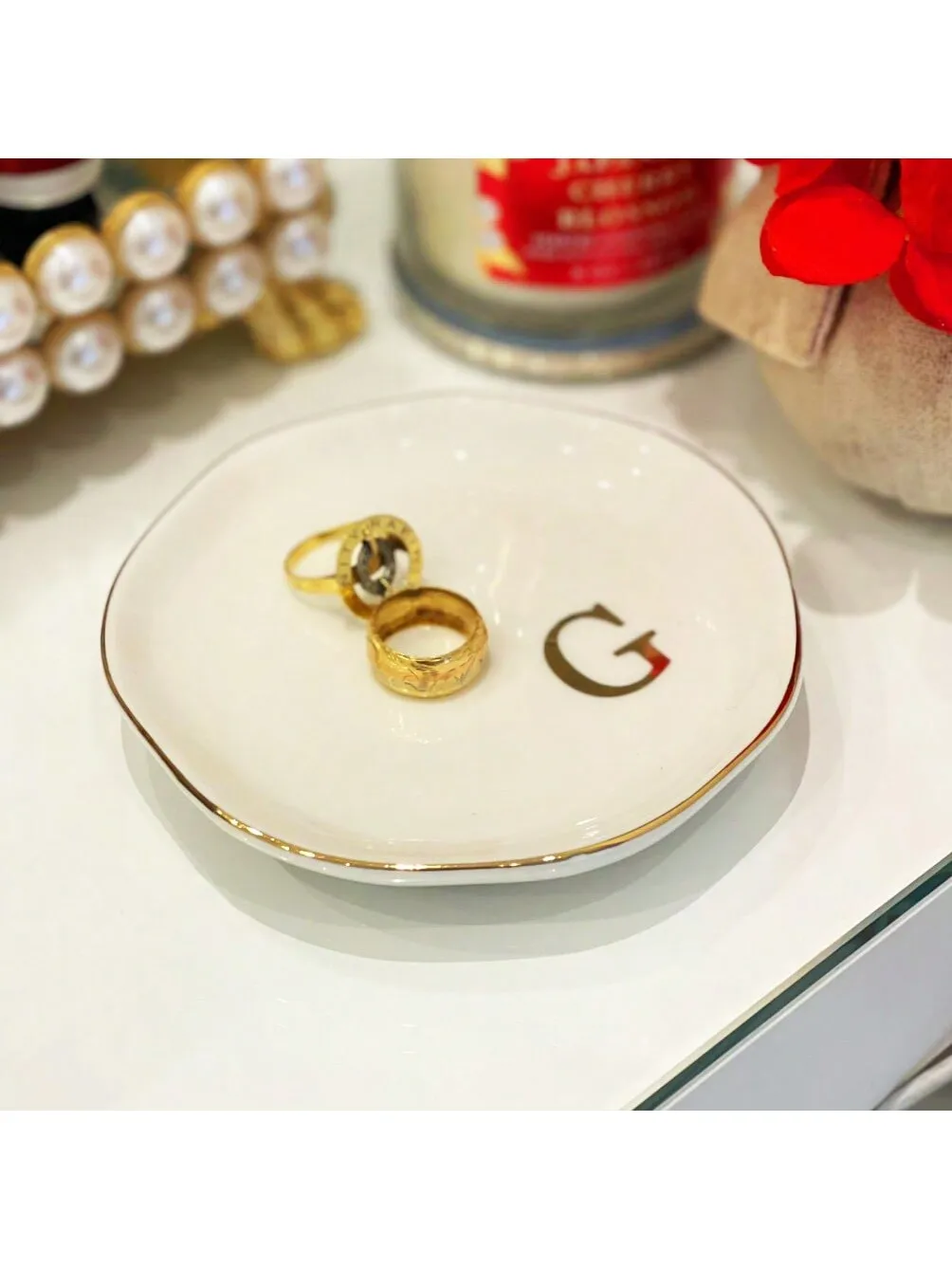 Initials Ring Dish Jewery Tray - Event Z 评论和价格