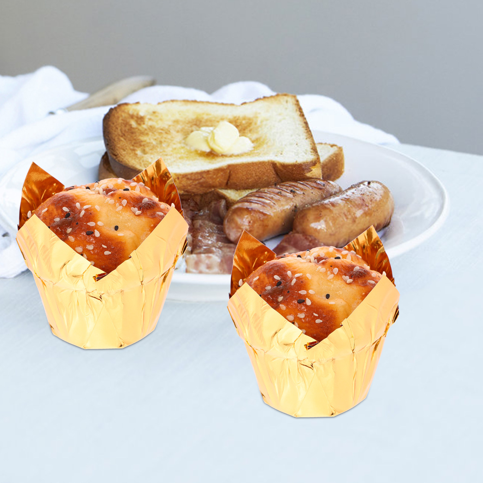 50Pcs Golden Cake Cups Premium - Plastic Cup 50Pcs 评论和价格