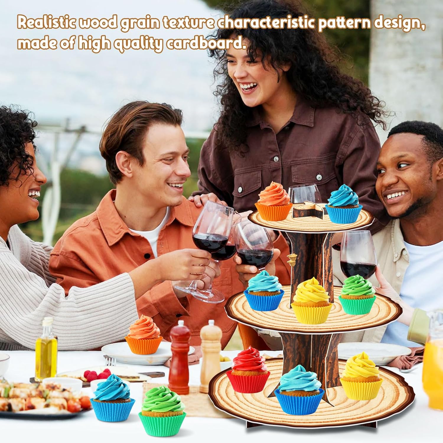 Wooden Cupcake Stand Decoratio - Cupcake Stand Tier 评论和价格